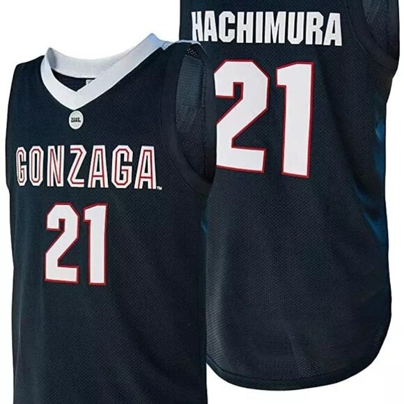 3XL Gonzaga Bulldogs Rui Hachimura #21 Retro Brand Navy Official NCAA Game Jerse - Picture 1 of 3